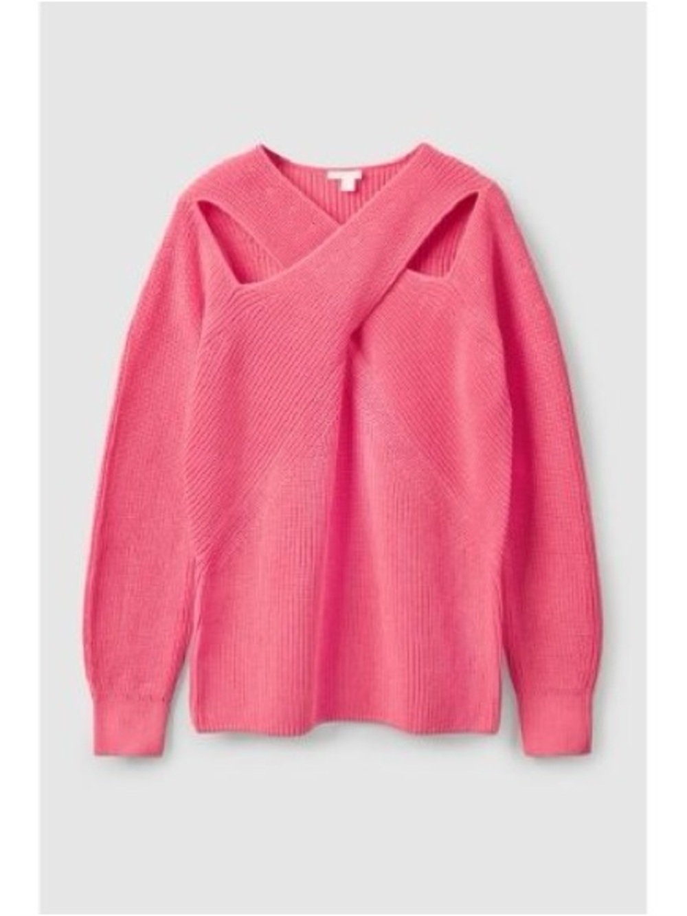 COS Oversized Pink Cut Out Ribbed Sweater